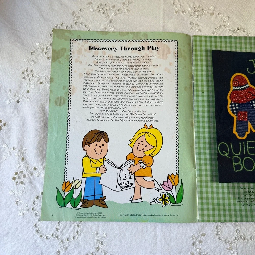 How to Sew A Quiet Book Craft Sewing Pattern 1977 Craft Course 70s DIY Kids